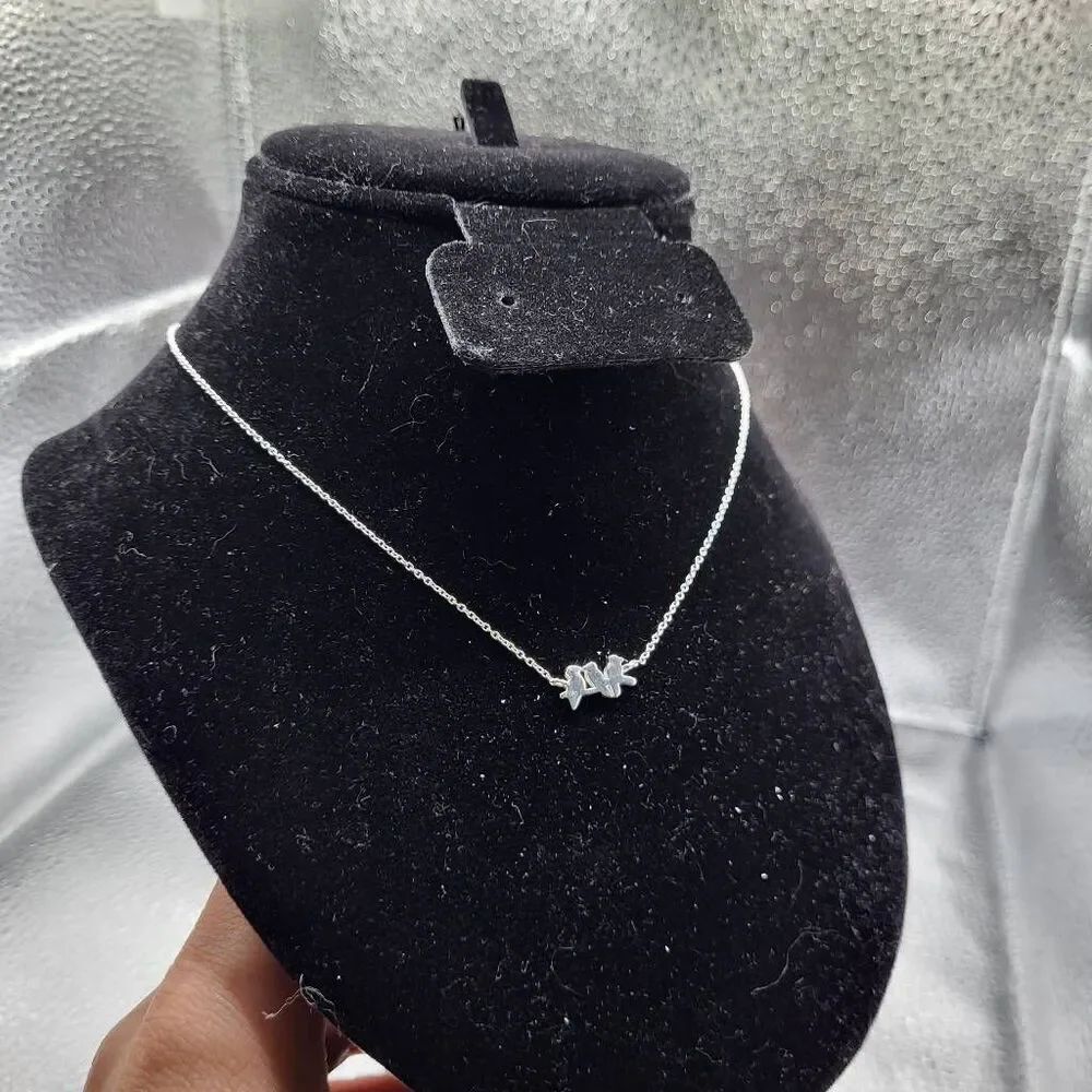 Sterling Silver 925 Signed Dainty Song Bird Necklace